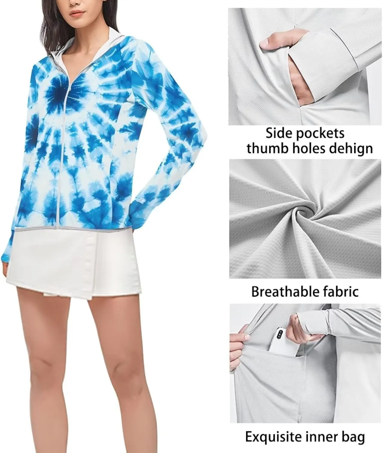 Swim Shirts Sunscreen Clothes Women's Athletic Jackets Thin Breathable Sun Protection Hooded Sport Coat S-2XL