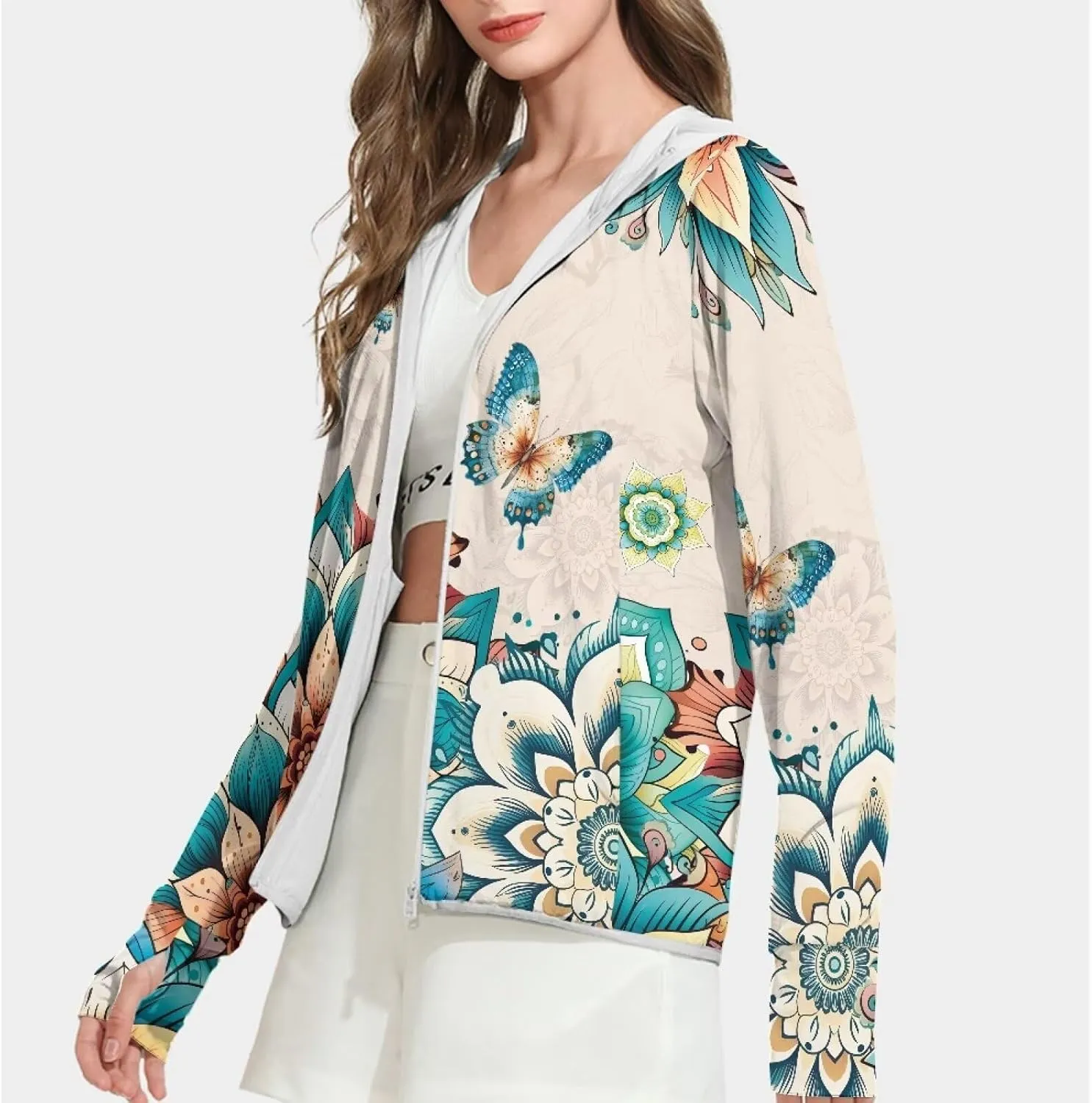 Swim Shirts Sunscreen Clothes Women's Athletic Jackets Thin Breathable Sun Protection Hooded Sport Coat S-2XL