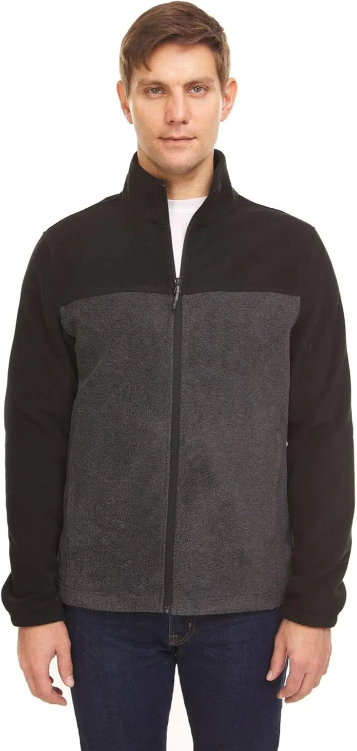 Swiss Alps Mens Full Zip Performance Polar Fleece Jacket Sweatshirt with Pockets
