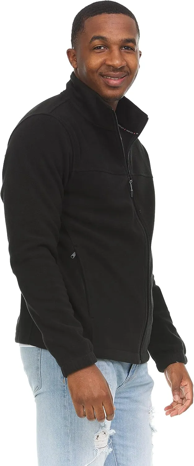Swiss Alps Mens Full Zip Performance Polar Fleece Jacket Sweatshirt with Pockets