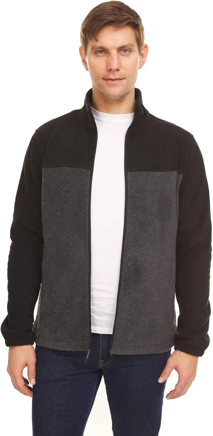 Swiss Alps Mens Full Zip Performance Polar Fleece Jacket Sweatshirt with Pockets