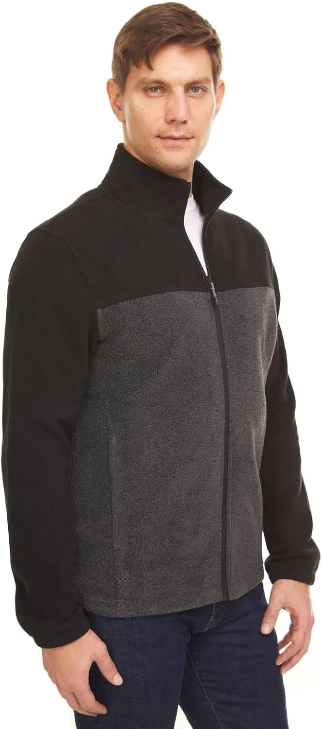Swiss Alps Mens Full Zip Performance Polar Fleece Jacket Sweatshirt with Pockets