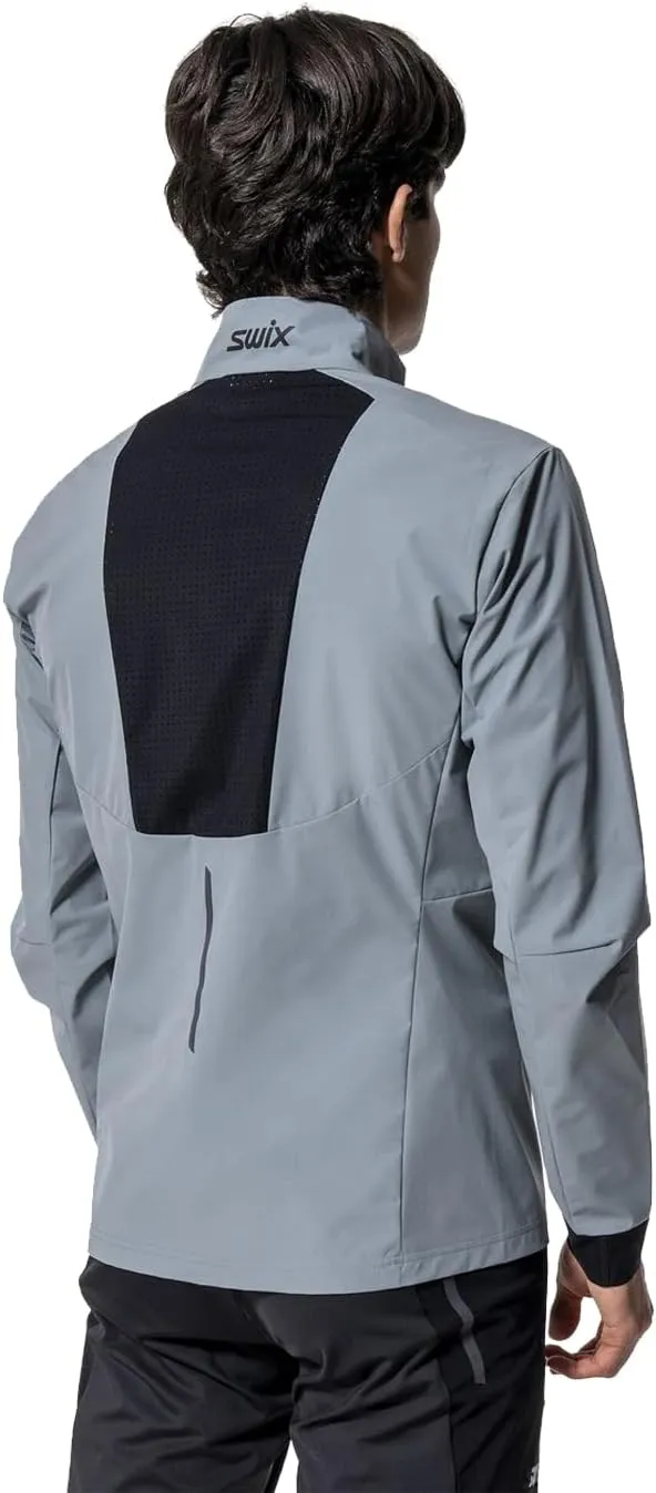 Swix Men's Pace Resistant Breathable Lightweight Stretchy Packable Running Training Wind Jacket with Zippered Chest Pocket