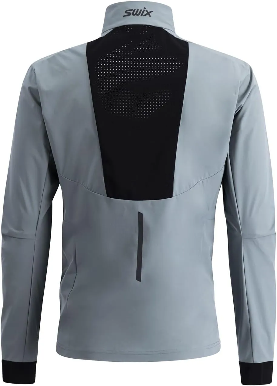 Swix Men's Pace Resistant Breathable Lightweight Stretchy Packable Running Training Wind Jacket with Zippered Chest Pocket