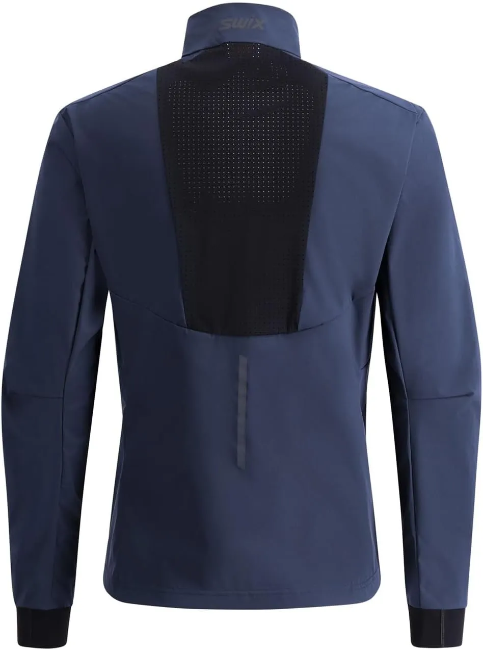 Swix Men's Pace Resistant Breathable Lightweight Stretchy Packable Running Training Wind Jacket with Zippered Chest Pocket