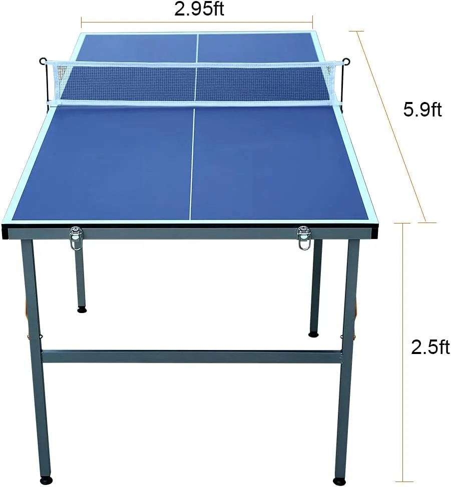 Table Tennis Table Ping-Pong Tables Set - 100 Preassembled Foldable & Portable Ping Pong Family Game Tables for Outdoor Indoor