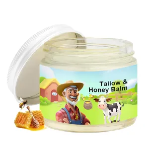 Tallow and Honey Balm, Beef Tallow for Skin, Handmade All-Natural Moisturizer with Grass-Fed Beef Tallow & Raw Wild Honey, Nourishing Tallow Face Moisturizer for Smooth, Hydrated Skin (1PCS)