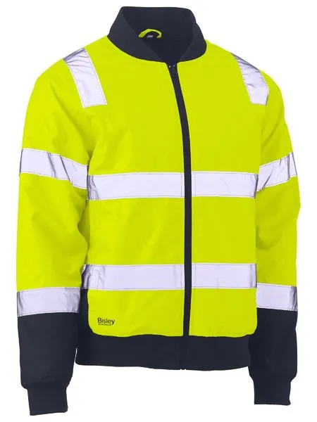 Taped Two Tone Hi Vis Bomber Jacketwith Padded Lining