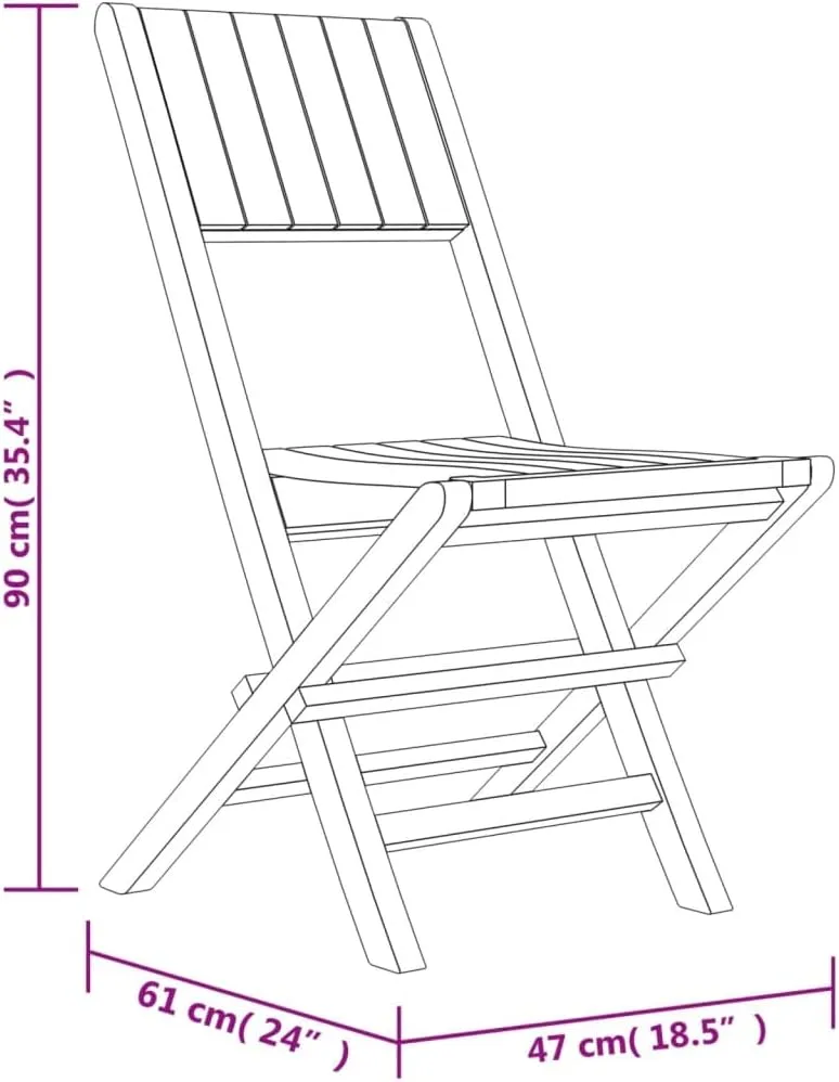Teak Garden Dining Set - Solid Teak Wood Table, Outdoor Chairs, Patio Furniture for Balcony, Garden, Small Spaces