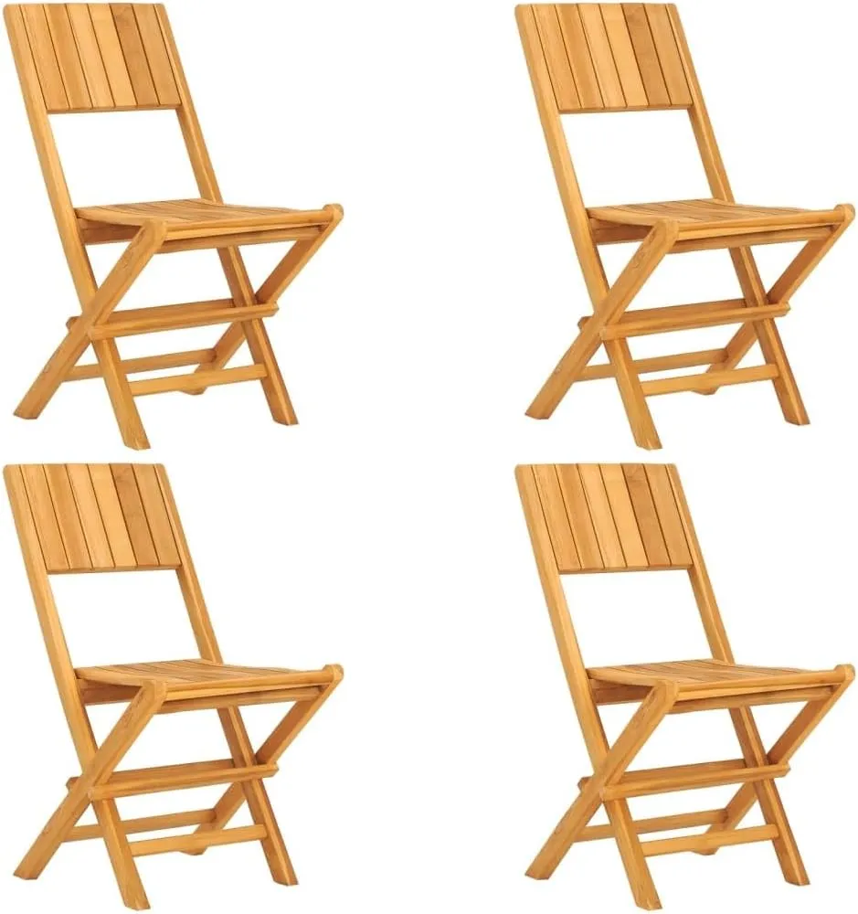 Teak Garden Dining Set - Solid Teak Wood Table, Outdoor Chairs, Patio Furniture for Balcony, Garden, Small Spaces