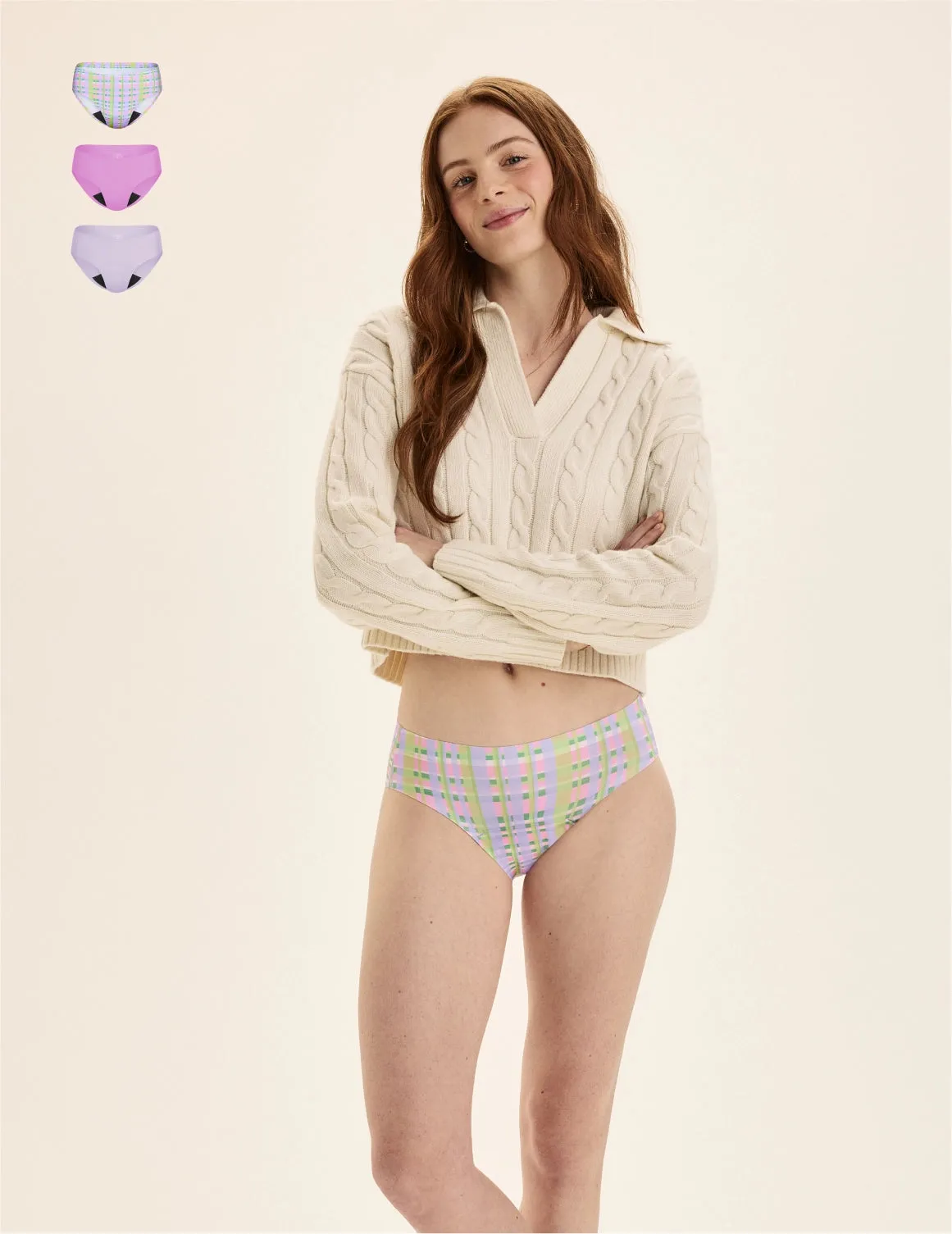 Teen Super Leakproof® No-Show Bikini 3-Pack - Kit