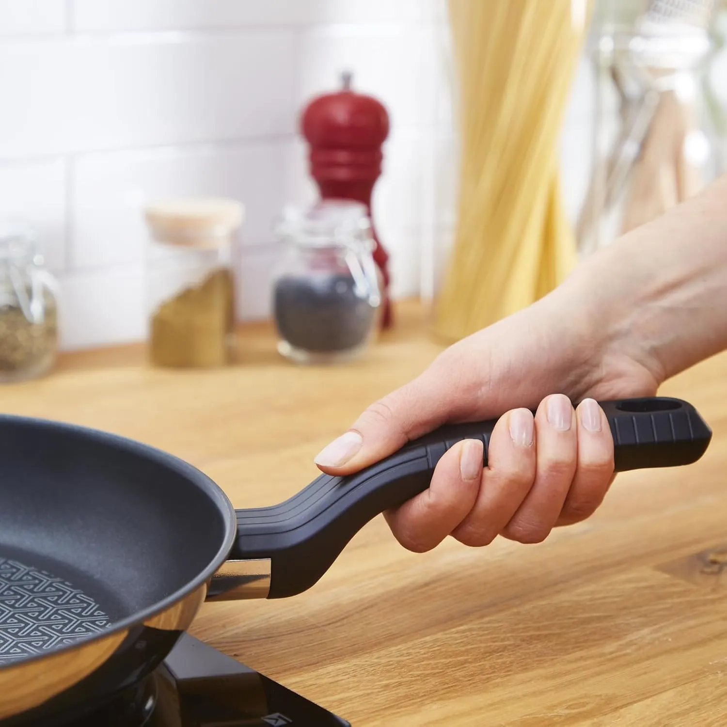 Tefal Comfort Max Stainless Steel Non-Stick Wok, 28 cm - Silver