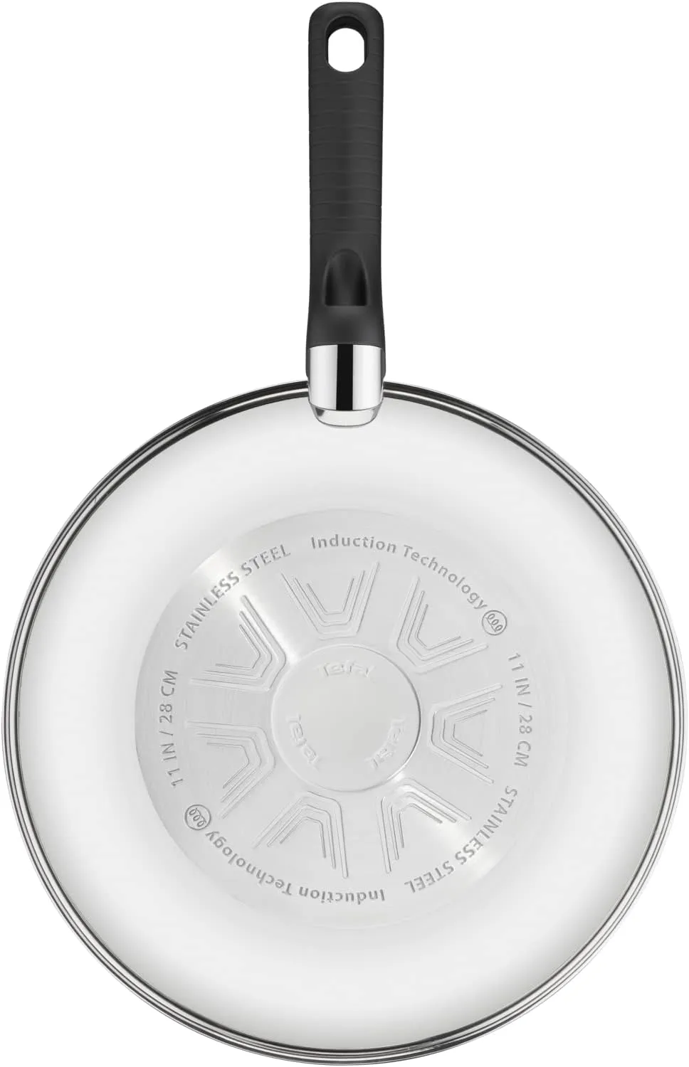 Tefal Comfort Max Stainless Steel Non-Stick Wok, 28 cm - Silver