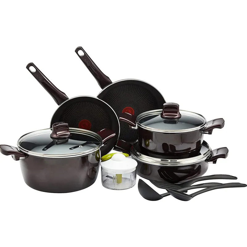 Tefal G6 Resist Intense 12 Pcs Cooking Set, Red, Aluminium, (D5229383)
