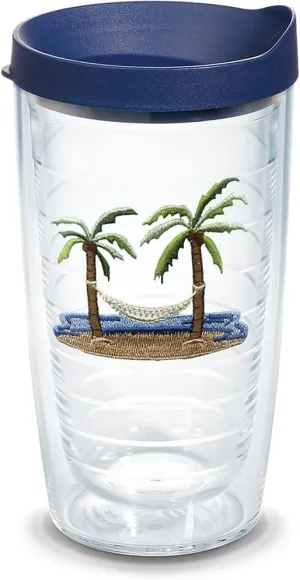 Tervis Palm Tree & Hammock Scene Insulated Tumbler, 1 Count (Pack of 1), Navy Lid