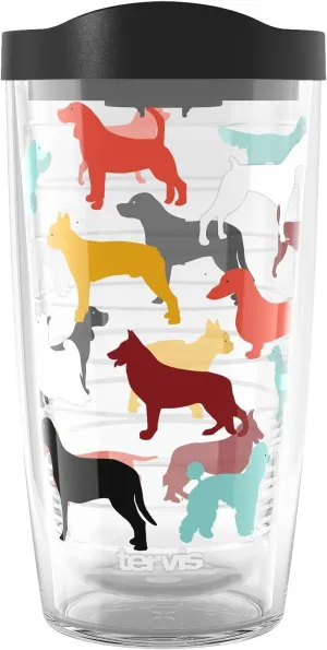 Tervis Pet Love Made in USA Double Walled Insulated Tumbler Travel Cup Keeps Drinks Cold & Hot, 16oz, Dog Pack Love