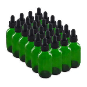 The Bottle Depot - 2 oz Glass Dropper Bottle - 24 Pack - Green - Tincture Bottles With Dropper