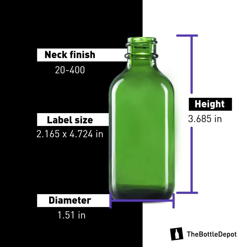 The Bottle Depot - 2 oz Glass Dropper Bottle - 24 Pack - Green - Tincture Bottles With Dropper
