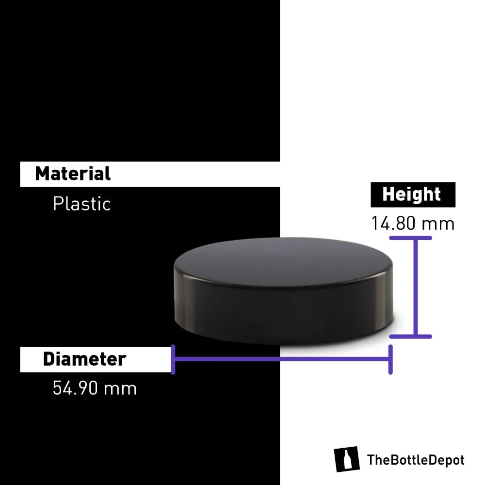 The Bottle Depot - 24 Pack - 1.7 oz Glass Jars with Black Lids - Clear - 53-400 Neck Finish - UV Rays Protection