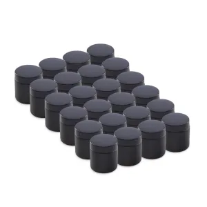 The Bottle Depot - 24 Pack - 4 oz Glass Jars with Black Lids - Black Frosted - 58-400 Neck Finish - UV Rays Protection
