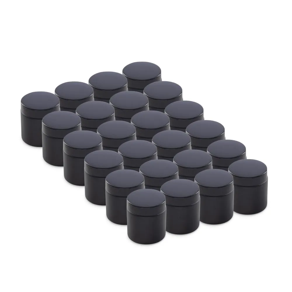The Bottle Depot - 24 Pack - 4 oz Glass Jars with Black Lids - Black Frosted - 58-400 Neck Finish - UV Rays Protection