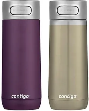 The Luxe Vacuum Insulated Stainless Steel Travel Mug, 14 oz., Merlot and Chardonnay 2 Pack