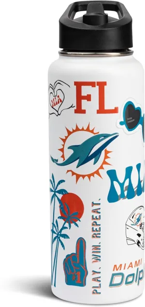 The Memory Company Officially Licensed NFL 34oz Water Bottle - Premium Stainless Steel Double-Wall Insulated, Leakproof Design