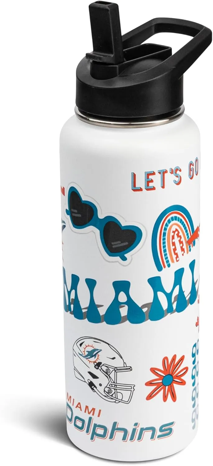 The Memory Company Officially Licensed NFL 34oz Water Bottle - Premium Stainless Steel Double-Wall Insulated, Leakproof Design