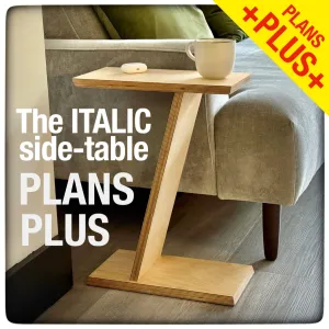 The "Italic" side-table project 'plans plus' (includes step-by-step video)