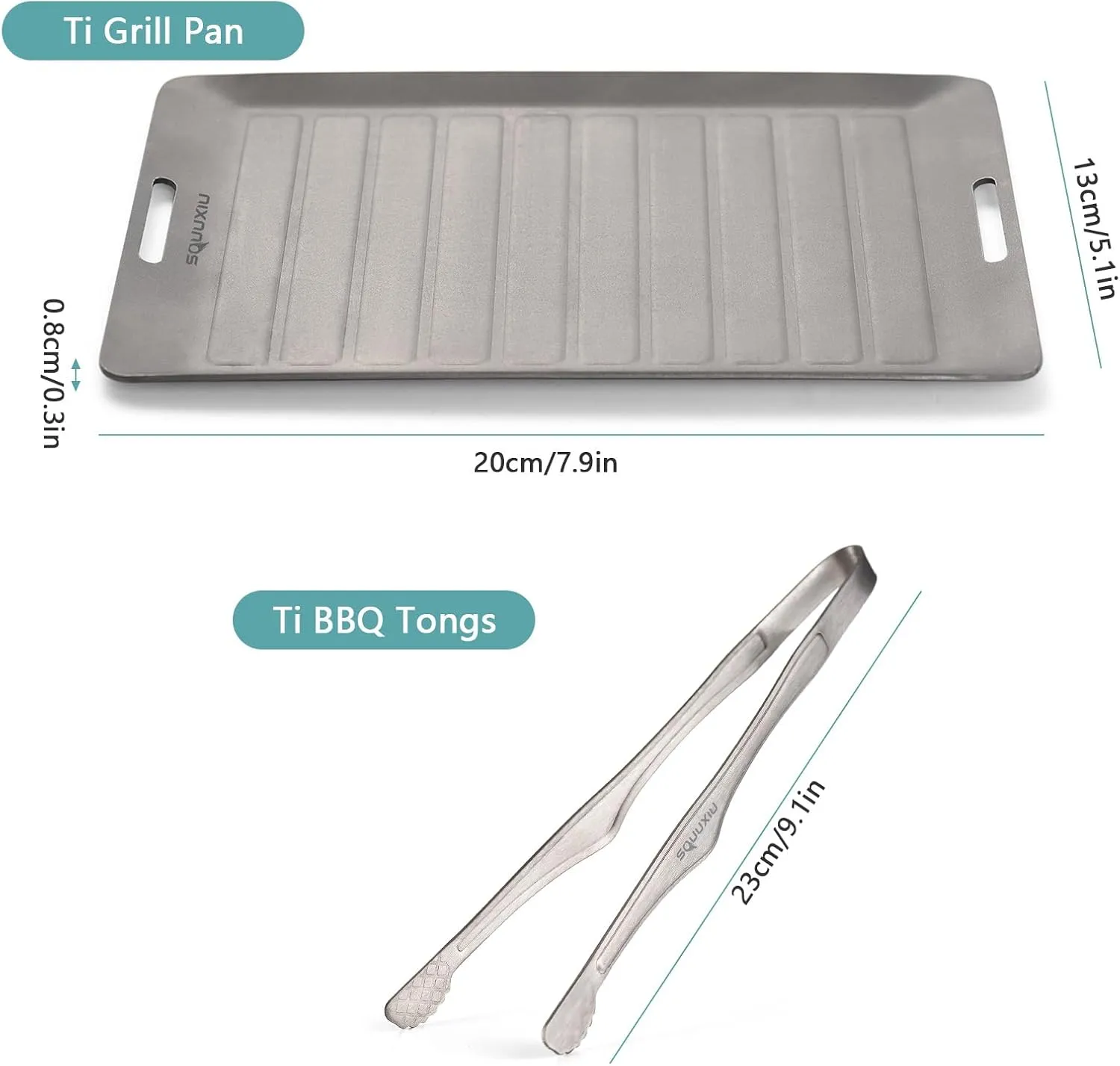 Ti Camping Grill Pan Set, Portable Outdoor BBQ Tools Camping Cooking Equipment Lightweight Cookware Great for 1 Person