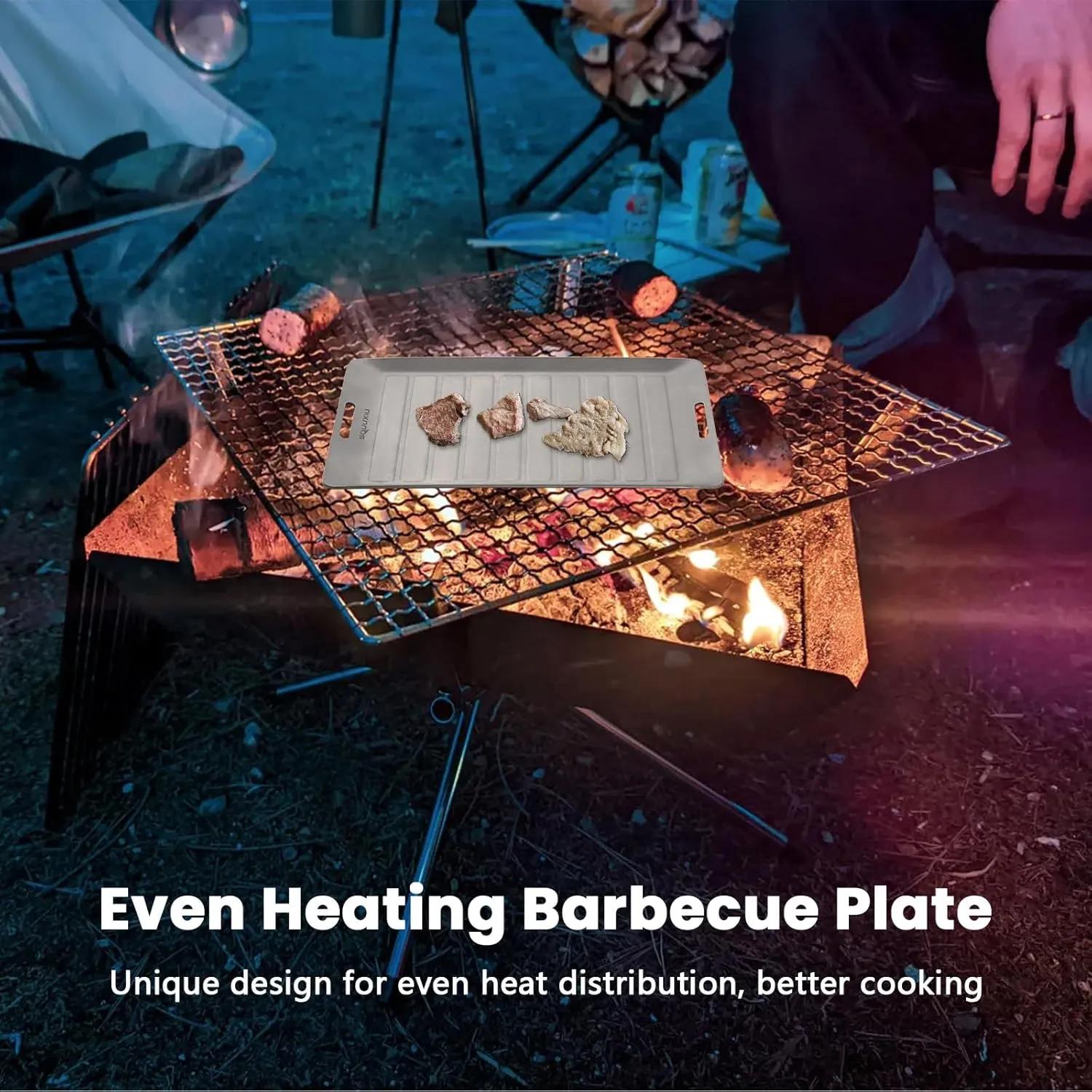 Ti Camping Grill Pan Set, Portable Outdoor BBQ Tools Camping Cooking Equipment Lightweight Cookware Great for 1 Person