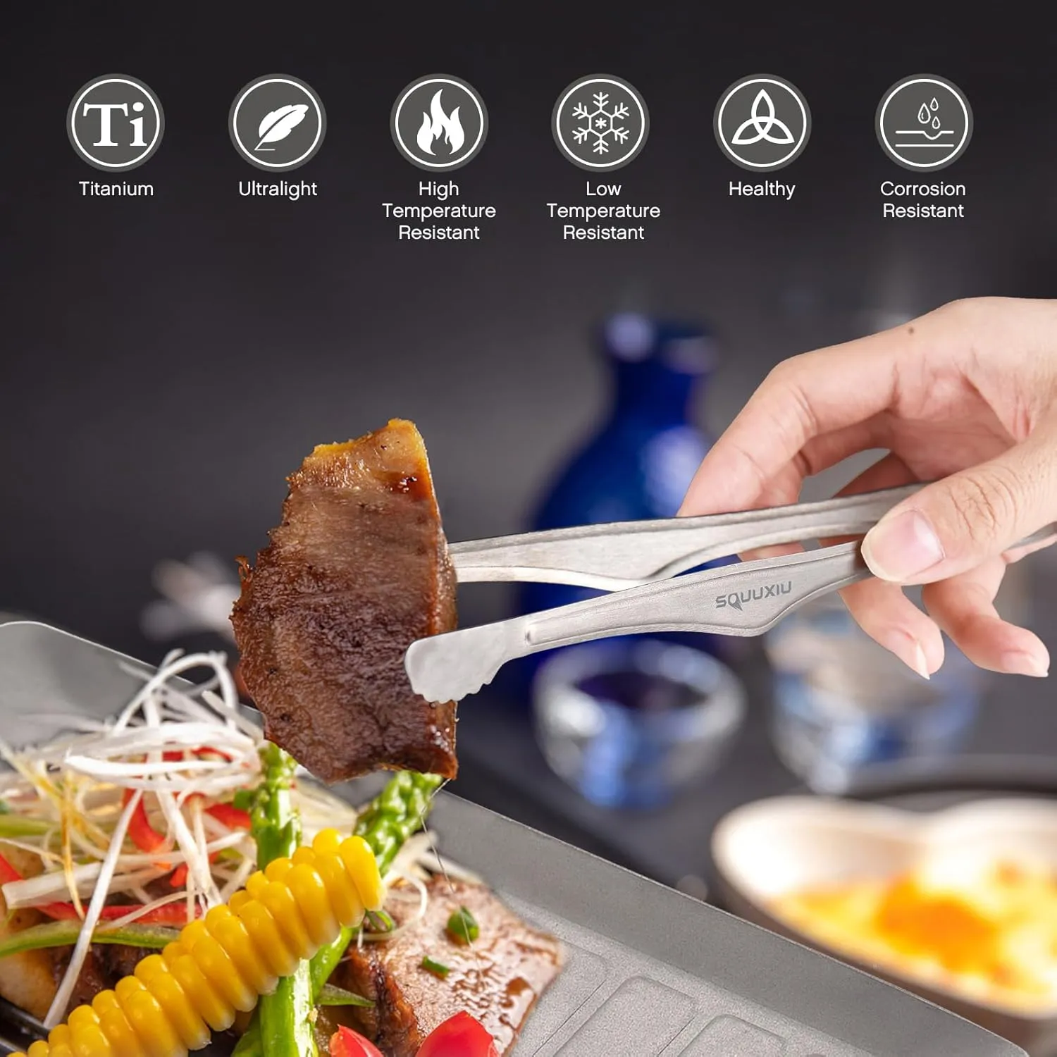 Ti Camping Grill Pan Set, Portable Outdoor BBQ Tools Camping Cooking Equipment Lightweight Cookware Great for 1 Person