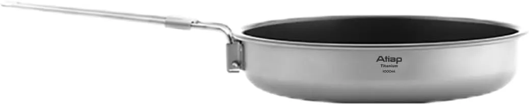 Titanium Frying Pan Titanium Pan Non Stick Titanium Camping Cookware with Folding Handle Lightweight Cookware