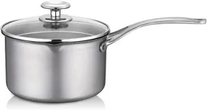 Titanium Pot, 18CM Pure Titanium Pot Milk Pot with Glass Lid Portable Noodle Pot Camping Cooking Wok Kitchen Cookware,