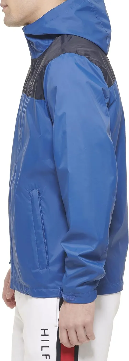 Tommy Hilfiger Men's Lightweight Breathable Waterproof Hooded Rain Jacket