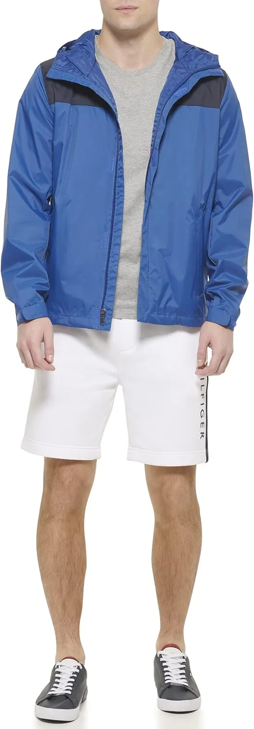 Tommy Hilfiger Men's Lightweight Breathable Waterproof Hooded Rain Jacket