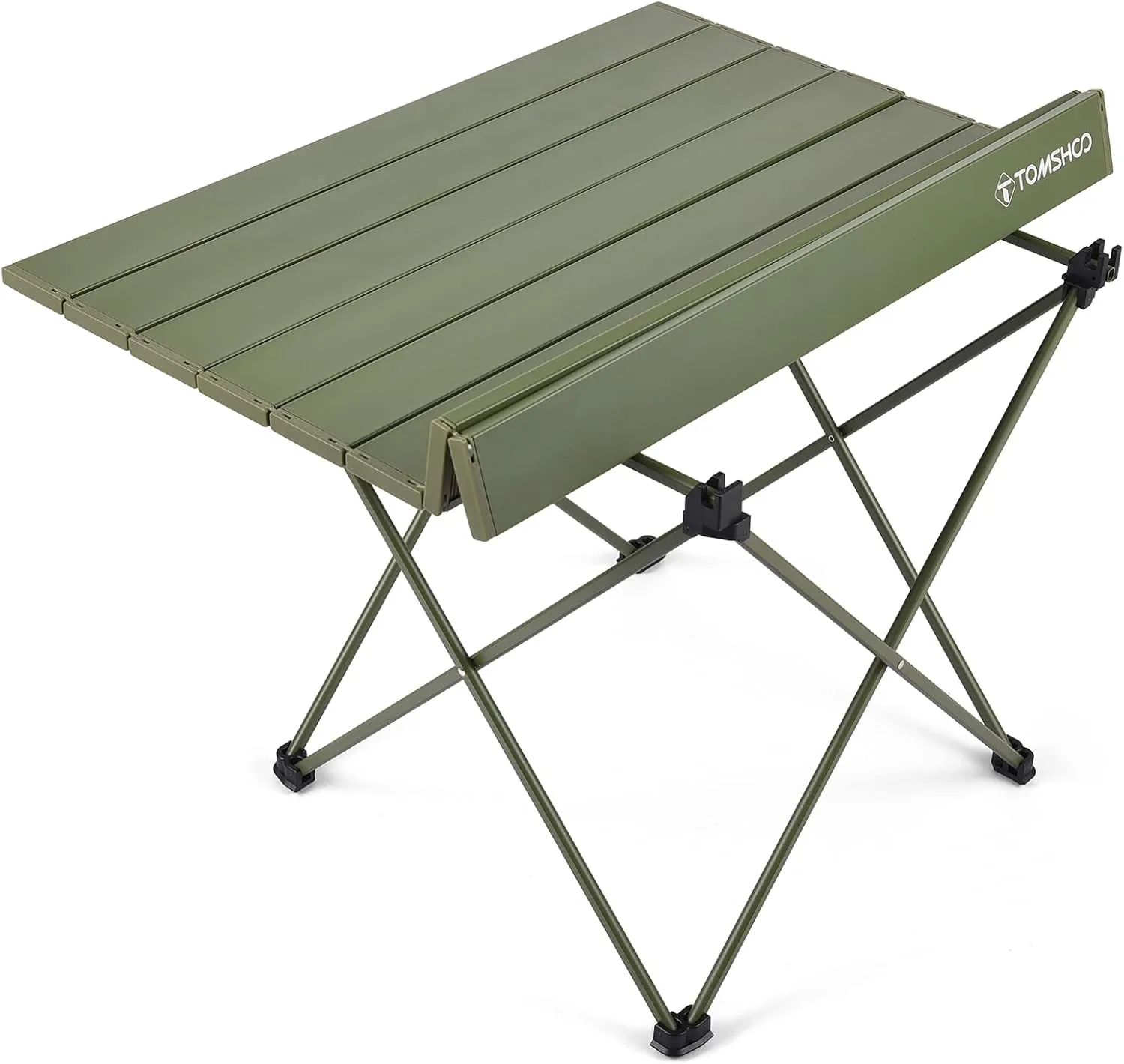 TOMSHOO Camping Table Folding Portable Beach Table with Carry Bag Aluminum Lightweight Foldable Table for Outdoor Hiking Picnics BBQ (Green, Large)