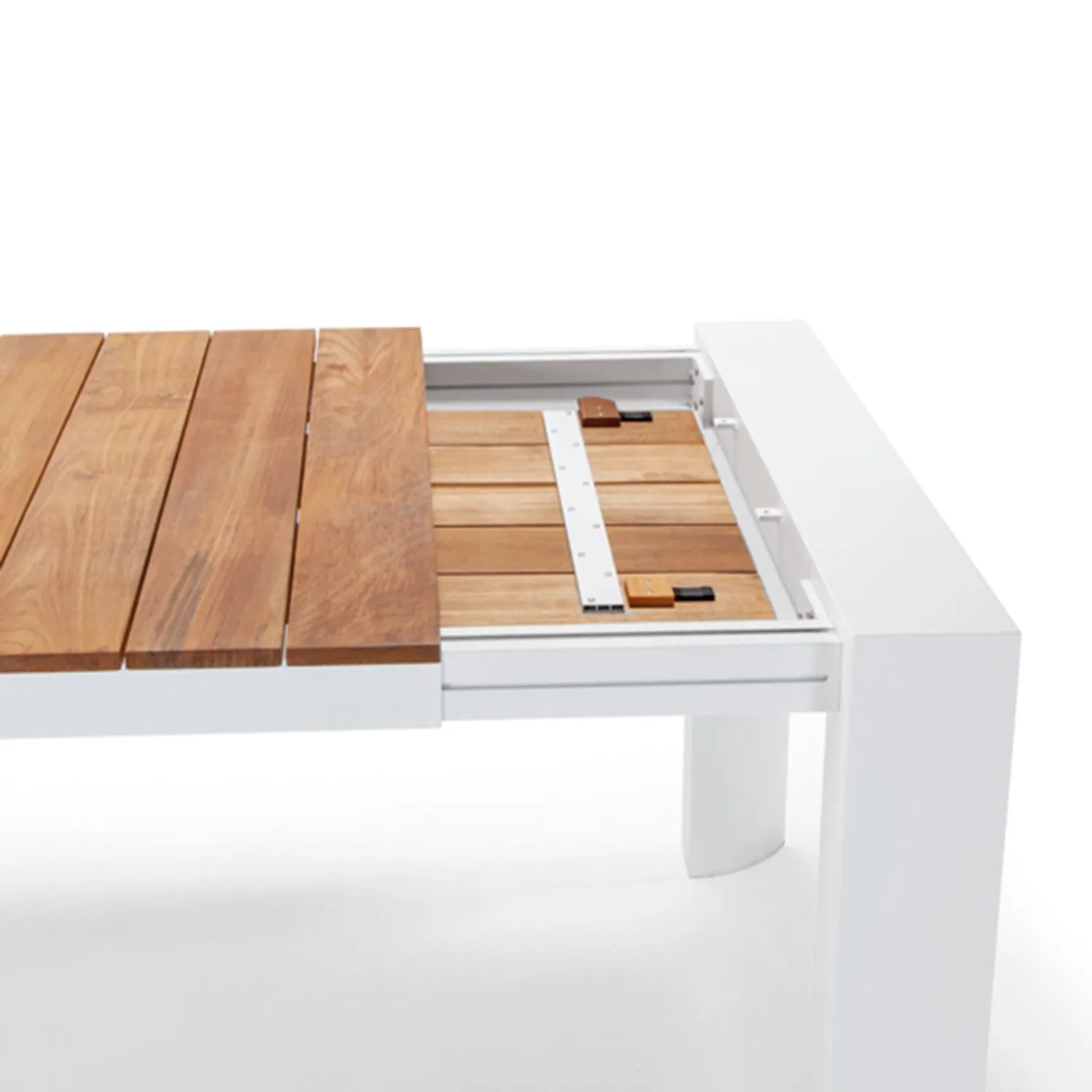 Top Extendable Outdoor Dining Table – Teak & Aluminium Modern Design