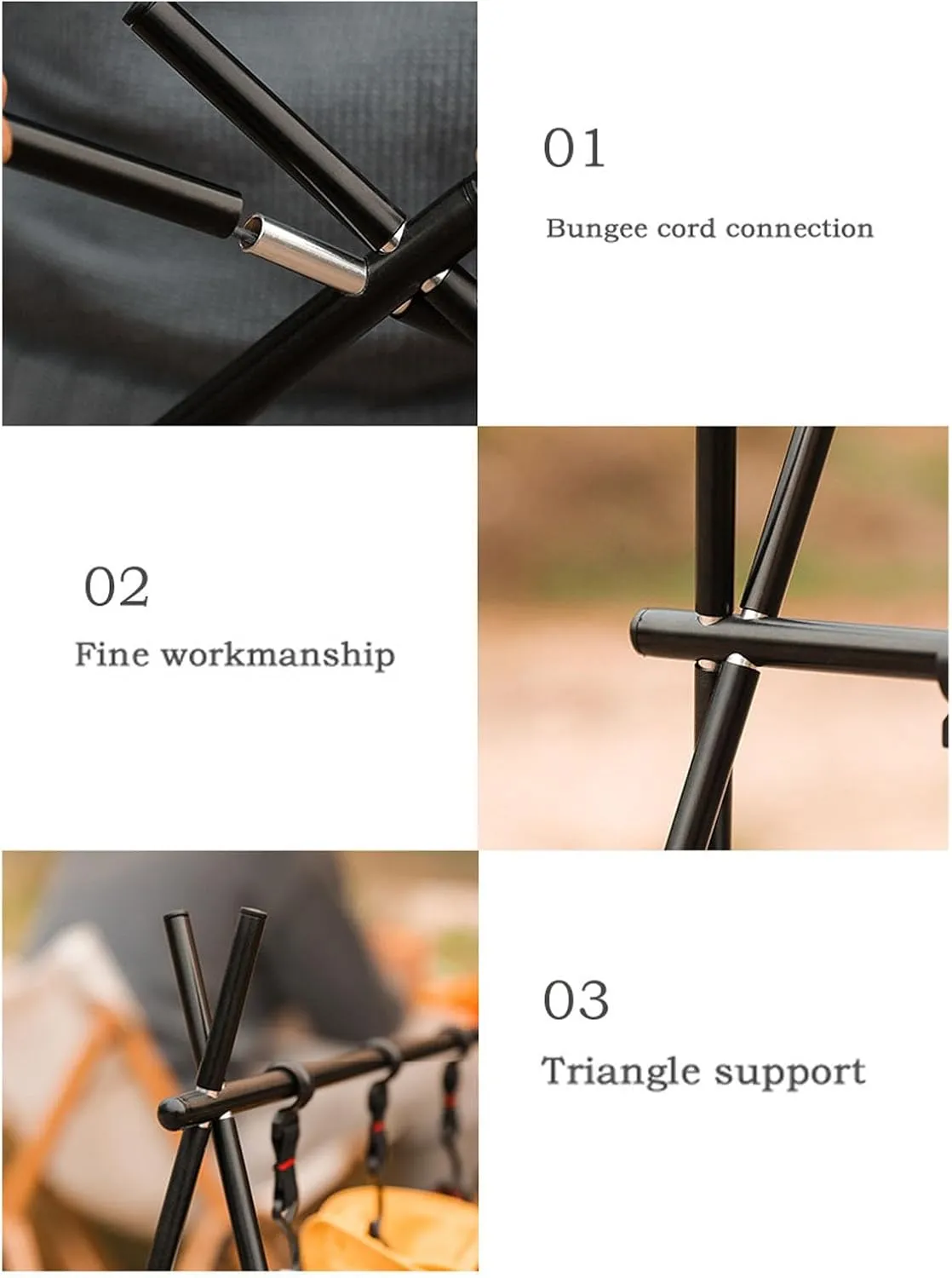 Topyond Camping Racks, Aluminum Alloy Folding Triangular Shelf, Organizer Stand Camping Storage Rack for Cookware and Outdoor Use