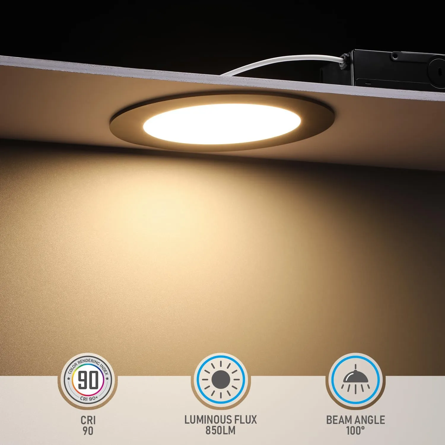 TORCHSTAR E-Lite Series 6 Inch Slim Recessed Lighting with J-Box, 13.5W Ultra-Thin LED Recessed Light, Dimmable Canless Downlight, ETL&ES Listed, CRI90, 3000K Warm White, Oil Rubbed Bronze, Pack of 6
