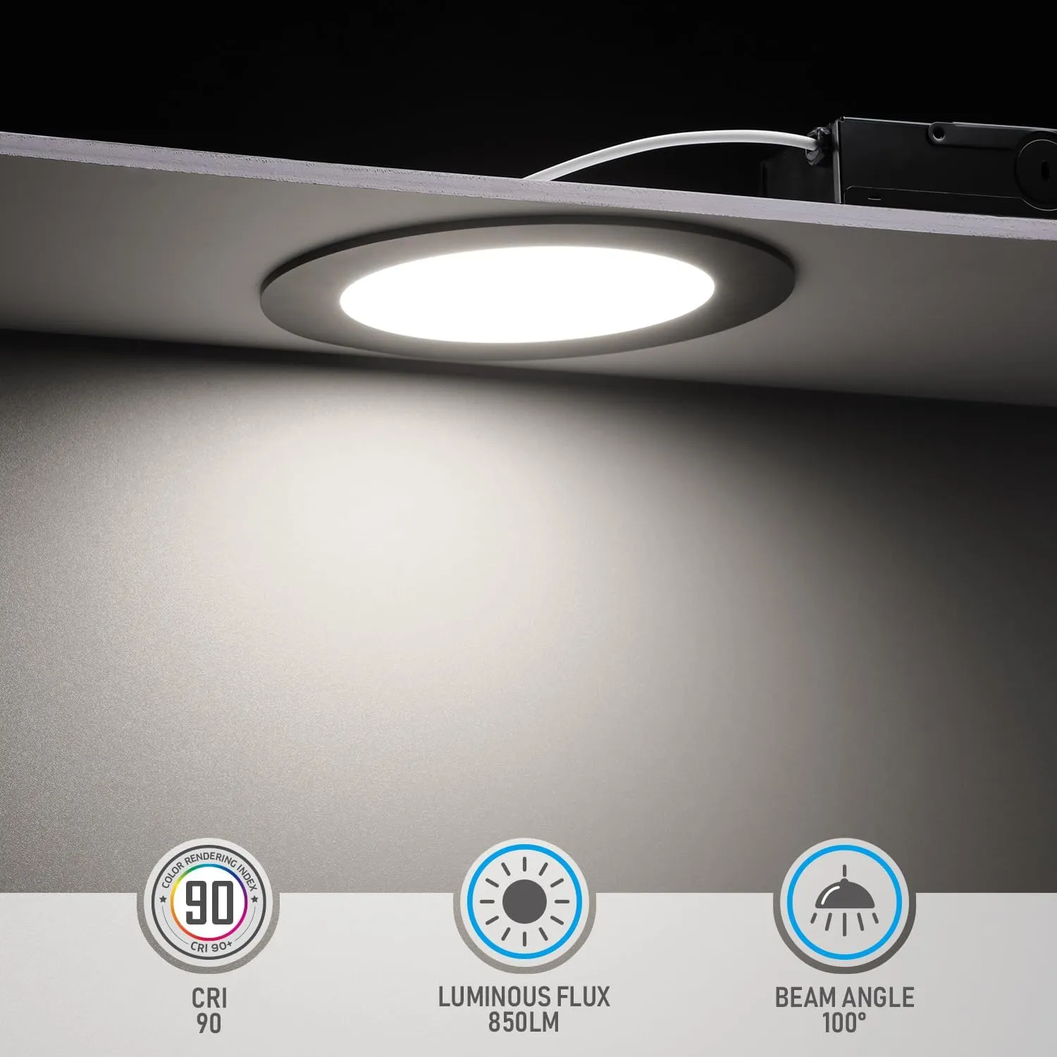 TORCHSTAR E-Lite Series 6 Inch Slim Recessed Lighting with J-Box, 13.5W Ultra-Thin LED Recessed Light, Dimmable Canless Downlight, ETL&ES Listed, CRI90, 5000K Daylight, Oil Rubbed Bronze, Pack of 6