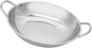 Totority Stainless Frying Pan Large Capacity Pan Lid Cookware for Induction Cooker