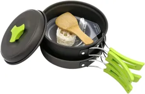 Totority Titanium Camping Cookware 1 Set Camping Pot Nonstick Frying Pan Cutlery