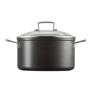 Toughened Deep Casserole Dish with Glass Lid | Non-Stick | 24cm