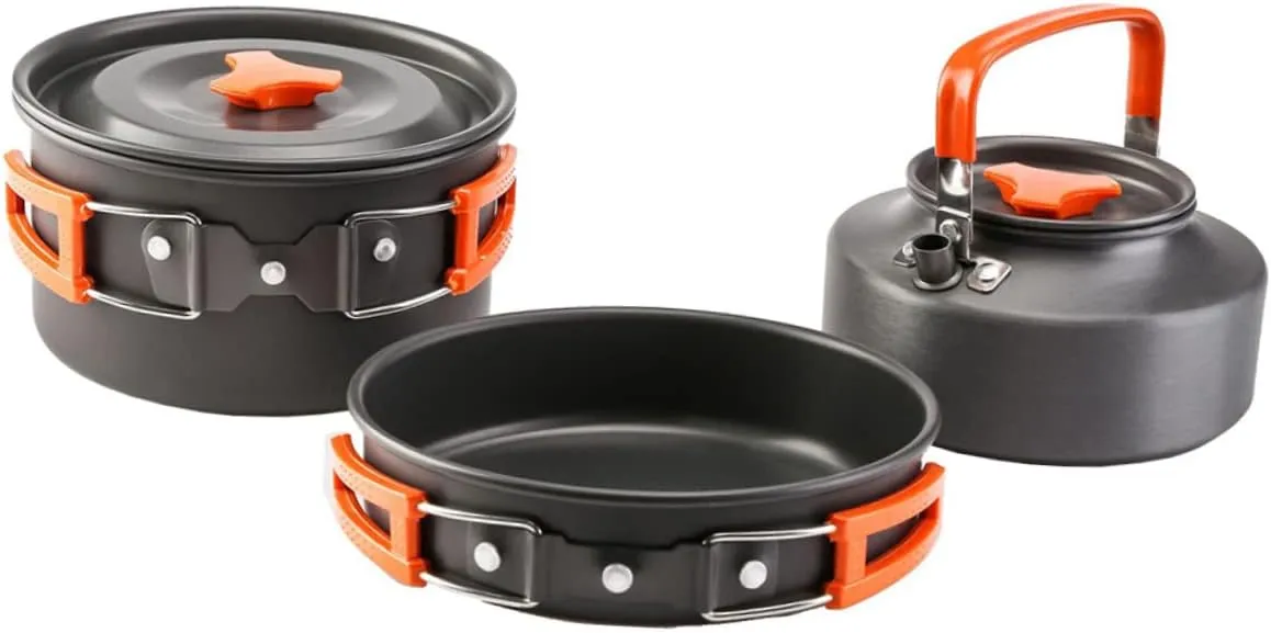 TOYANDONA 1 Set Portable Camping Cookware Lightweight Pots for People Easy to Clean for Outdoor Cooking Hiking and Picnics