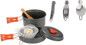 TOYANDONA 1Set Person Portable Camping Cooking Lightweight Non Stick Cookware with Essential Utensils for Outdoor Cooking and Picnics Easy to Clean Durable Design