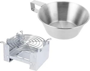 Toyvian 1 Set Multi Function Folding Stove and Professional Camping Cup Convenient Portable Camping Bowl for and Picnics Lightweight and Durable Design