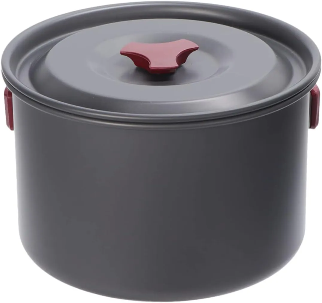 Toyvian 1pcs Outdoor Single Cooking Pot Lightweight Aluminum Alloy Camping Cookware for Hiking Picnics Outdoor Activities High Temperature Resistance Safe Non Coated Design present Choice