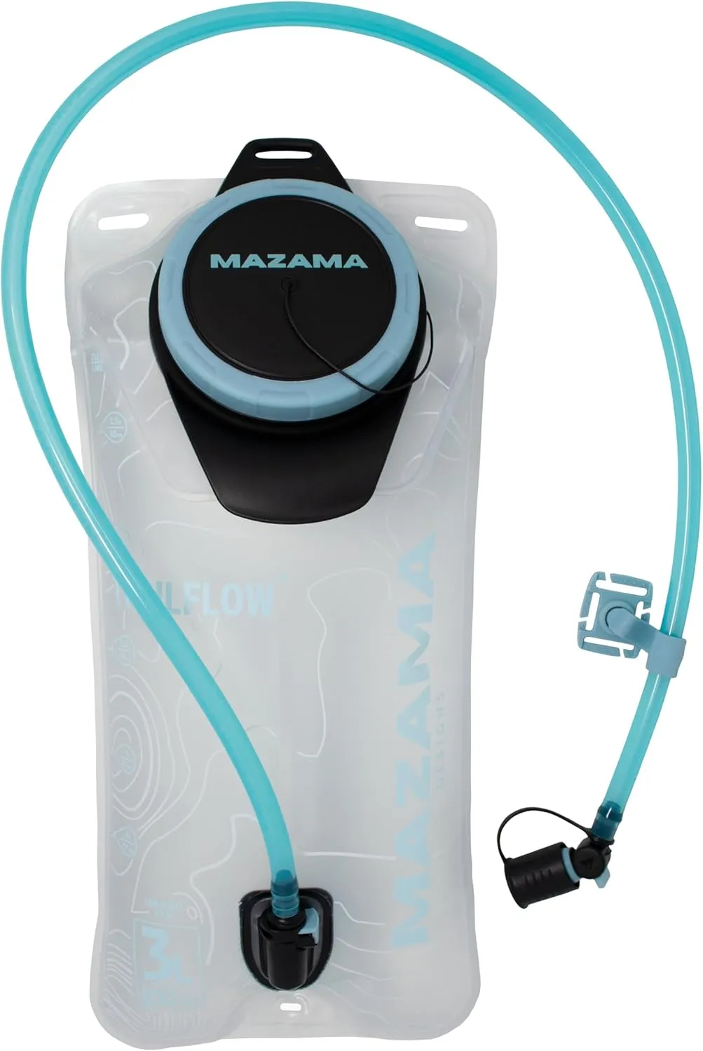 Trailflow-88EZ Hydration Bladder by Mazama Designs. Leakproof, Easy Clean and Fill Water Reservoir BPA Free, Fits Most Hydration Backpacks. Great for Running, Hiking, Camping, Cycling. (3L)