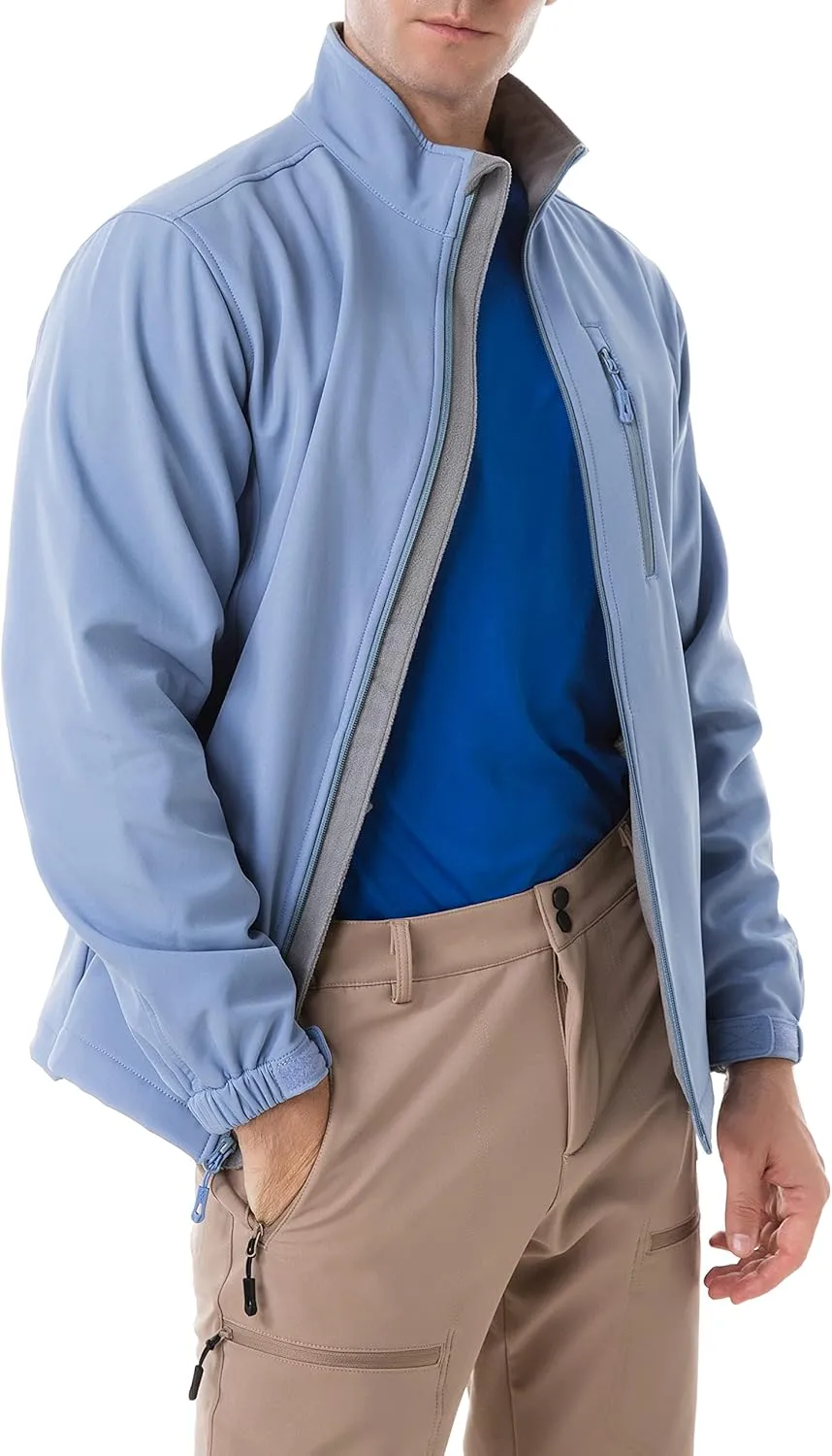 TRAILSIDE SUPPLY CO. Men's Softshell Jacket Fleece Lined Windbreaker,Lightweight Water Resistant Winter Coat